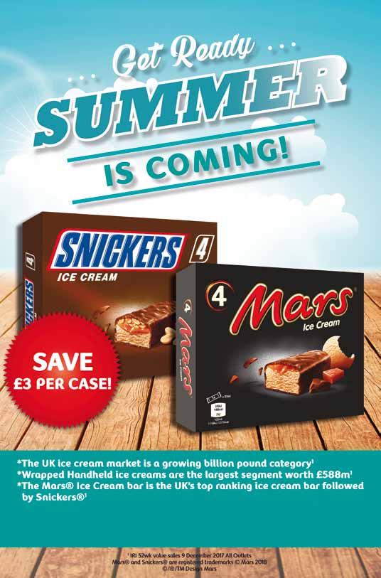 MARCH OFFERS TAKEHOME ICE CREAM 3989 4 Mars Ice Cream Bars Multipacks 12 x 24 9189 4 Snickers Ice