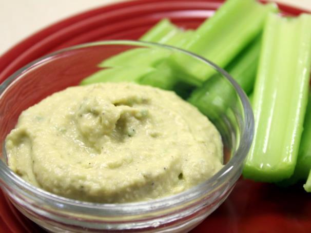 Snack 1 Celery & Hummus: Celery Raw 4 stalks, large (11 inches long) 256 grams Hummus Commercial 1/2 cup