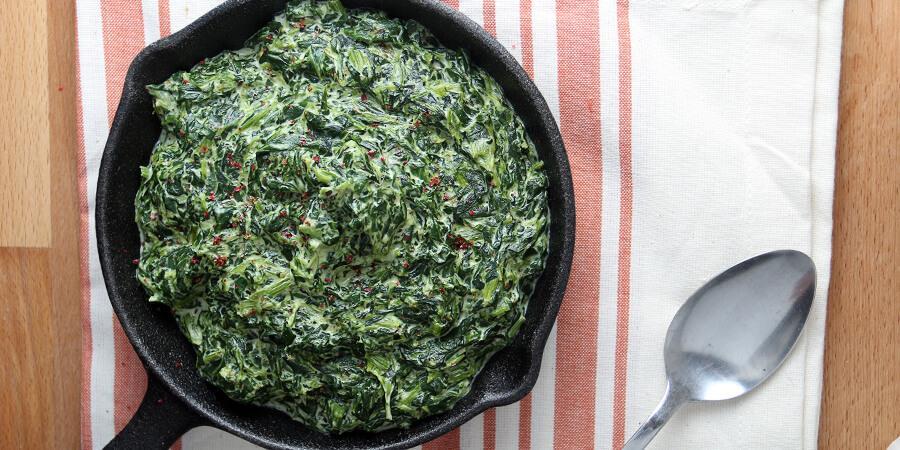 Snack 1 Keto Creamed Spinach: Spinach Frozen, chopped or leaf, unprepared 1 package (10 oz) 284 grams Parmesan cheese Shredded 3 tbsp 15 grams