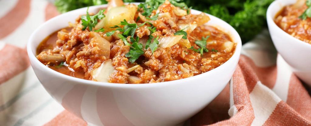 Slow Cooker Cabbage Roll Soup 14 ingredients 4 hours 6 servings Use a food processor to pulse your cauliflower into rice.