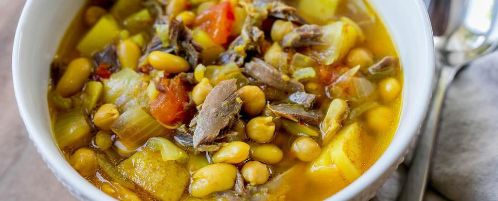 Slow Cooker Lamb & White Bean Stew 10 ingredients 5 hours 8 servings Add all ingredients to the slow cooker and set to high for 5 hours, or low for 8 hours.