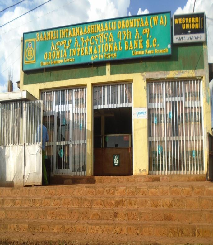 Dashen Bank at Limmu Genet branch (Photo by researcher in 2015) Telecom service Telephone service was introduced to the town in the late 1960s by Rabiya Abdulkadir, the wereda s representative in the