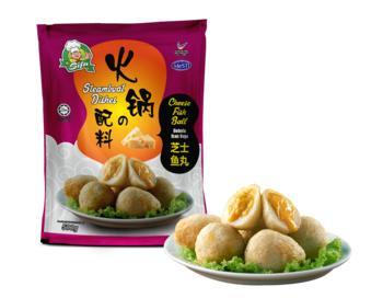Frozen Food Vegie Fishball Vege Fish Ball is made of quality fish meat and celery and fried to golden yellow color.
