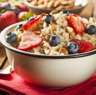 WHOLE WHEAT CEREAL CREAMY OATMEAL MIX THIS IS DELICIOUS WARM OR COLD! 1 cup wheat berries, cooked honey milk fruit Combine wheat berries and honey, Add milk and fruit.