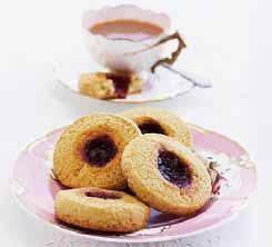 Simple Jammy Biscuits 200g/8oz self-raising flour 100g/4oz caster sugar 100g/4oz butter 1 egg 4 tablespoons jam 1. Preheat the oven to 190 C/375 F/gas mark 5.