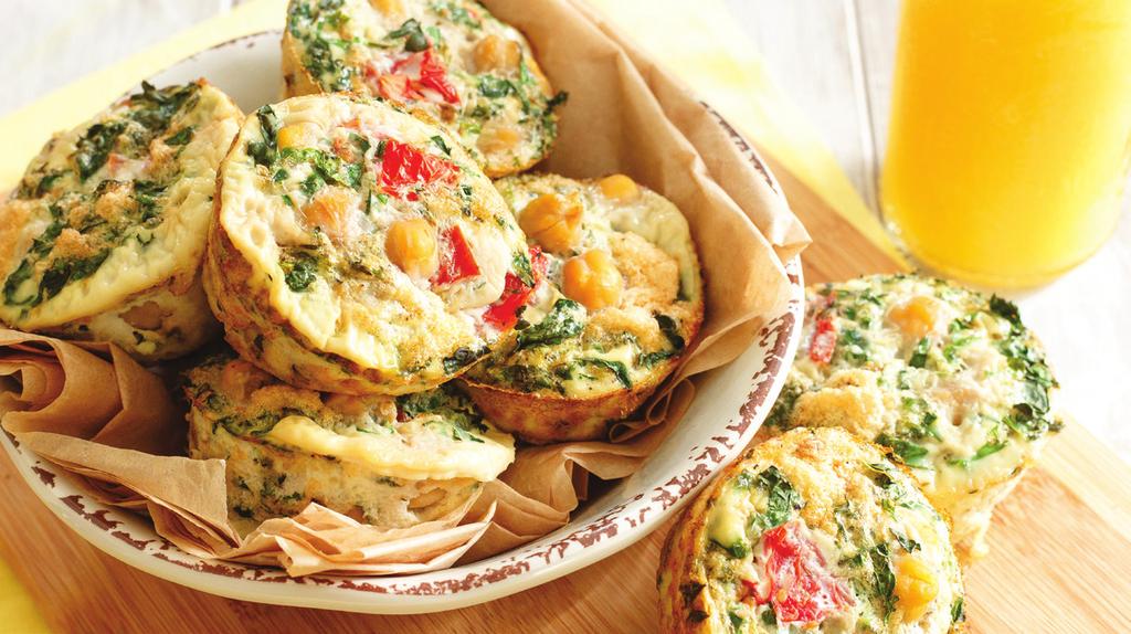 Kale and Chickpea Mini Frittatas Makes 12. Prep time: 15 minutes active; 45 minutes total.