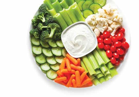 party trays VEGETABLE TRAY 10 fruit & vegetable trays Vegetable Tray Includes fresh cut carrots, celery, broccoli, cauliflower cucumbers, and tomatoes. Served with a ranch dip in the center, 5 oz.