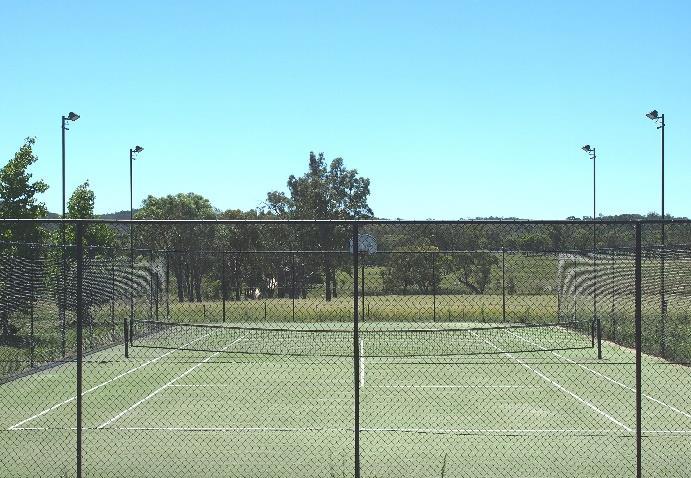 Grounds: Tennis Court - full size and flood lit Gardens with irrigation sprinkler