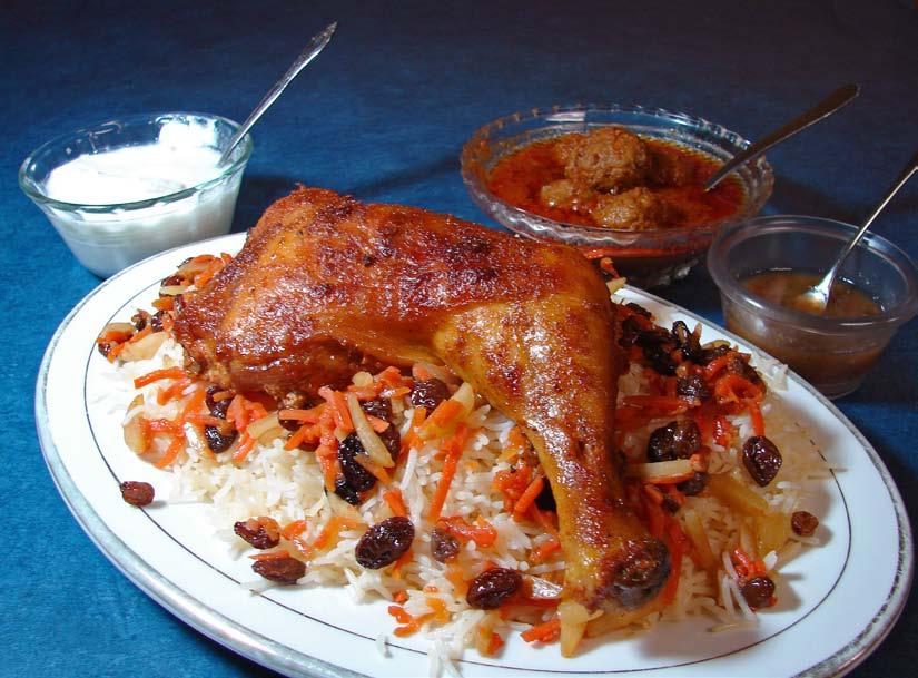 ........... 14 Baked chicken covered with Afghan rice,
