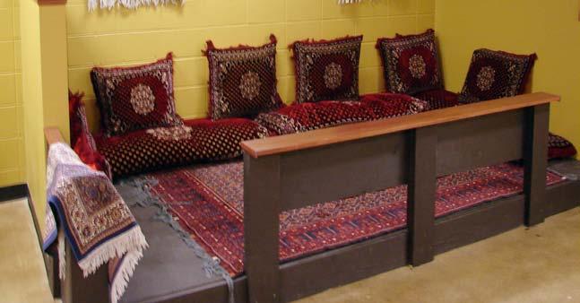 ask your server about our Traditional Afghan Seating Area.