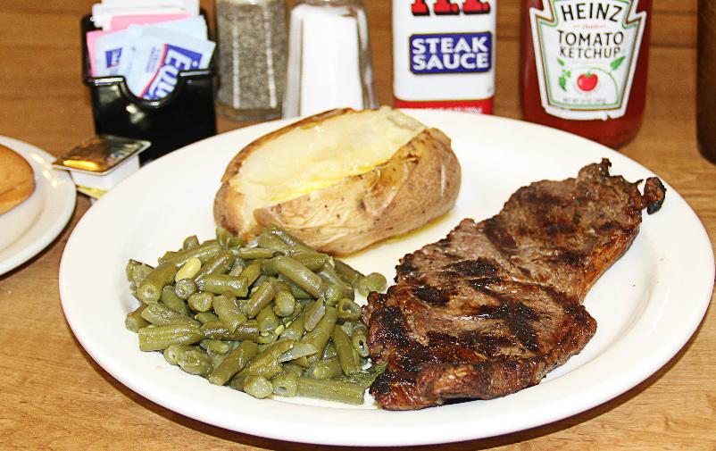 New York Strip...14.99 8 oz. Top Sirloin...12.99 1/2 lb. Chopped Beef...9.99 Country Fried Steak...9.99 Fish and Seafood Dinners Country Fried Steak 10 pc.