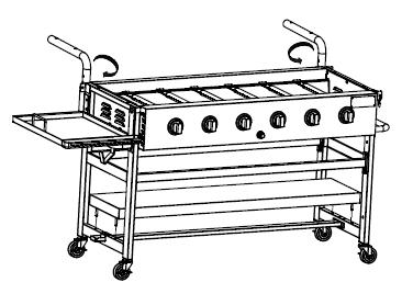 Assembly Instructions Step 11: For storing the back side shelf (15) of the griddle remove COTTER PIN (DD)-4PCS.