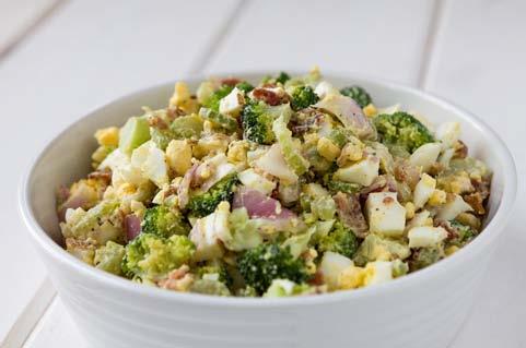 Bacon and Broccoli Egg Salad week 18 day 3 LUNCH H18 2 10 minutes 10 minutes 26.2 13.1 79.5 39.8 69 34.5 1099.2 549.