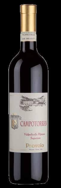 Ripasso della Valpolicella DOC Campo Torbian Stony limestone Corvina 60% Rondinella 25% Corvinone 10% Oseleta 5% End of September, by hand First fermentation in stainless steel at controlled
