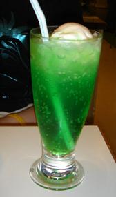 Melon Soda Float Melon soda is a popular drink, especially amongst children, and can be found in many fast food chains throughout Japan.