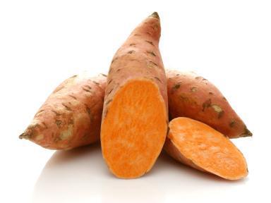 Sweet potatoes are grown less extensively than manioc in