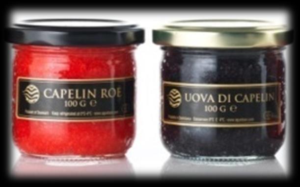 CAVIAR Capelin, Herring roe Caviar of Capelin Roe (Mallotus villosus) Colour: Jar.