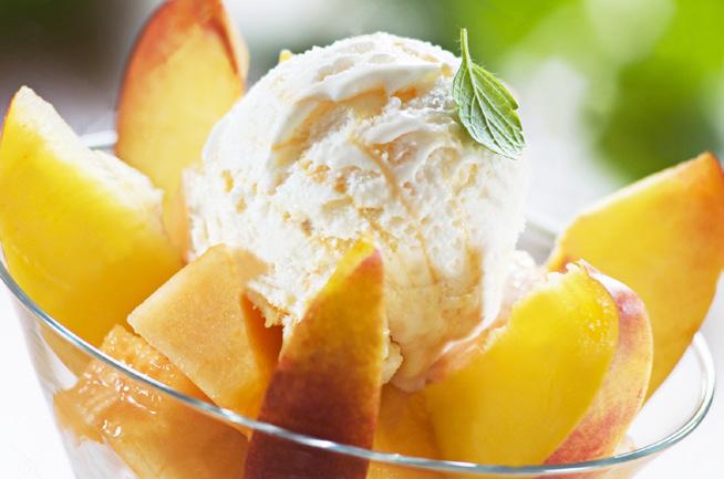 Peach Ice Cream 1/2 cup sweetened condensed milk 1/2 cup fresh peaches; chopped 1 tbsp lemon juice 1. Combine all in a mixing bowl, except for the peaches. 2.
