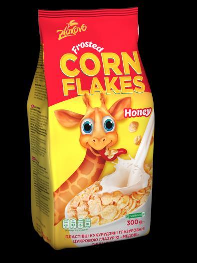 Cereal breakfast Frosted Cornflakes with different tastes - an excellent version of breakfast for whole family, one of the most favourite kids sweet.