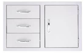 99 SSDC-1 Door/ 2-Drawer Combo Easy Glide Rail System w/ Soft Closure Feature Cutout Dims: W: 30 ¼