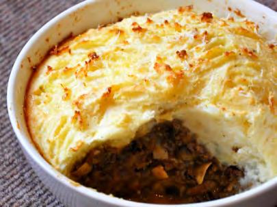 Shepherd s Pie Serves: 5 Serving Size: 1½ cup 1 pound lean ground beef or turkey 1 small onion*, chopped (~1/4 cup) ¼ teaspoon pepper 1½ cup green beans*, cooked 1 can (10 ounces) tomato soup OR 1¼