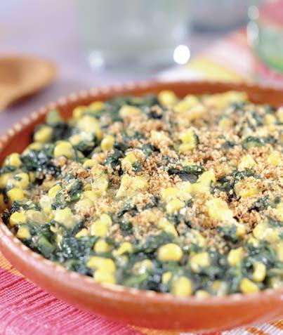 Spinach Corn Casserole 1 (16-ounce) package chopped frozen spinach ½ cup finely chopped white onion 2 (14¾-ounce) cans creamed corn 1 tablespoon margarine 2 teaspoons vinegar 1 teaspoon salt ½