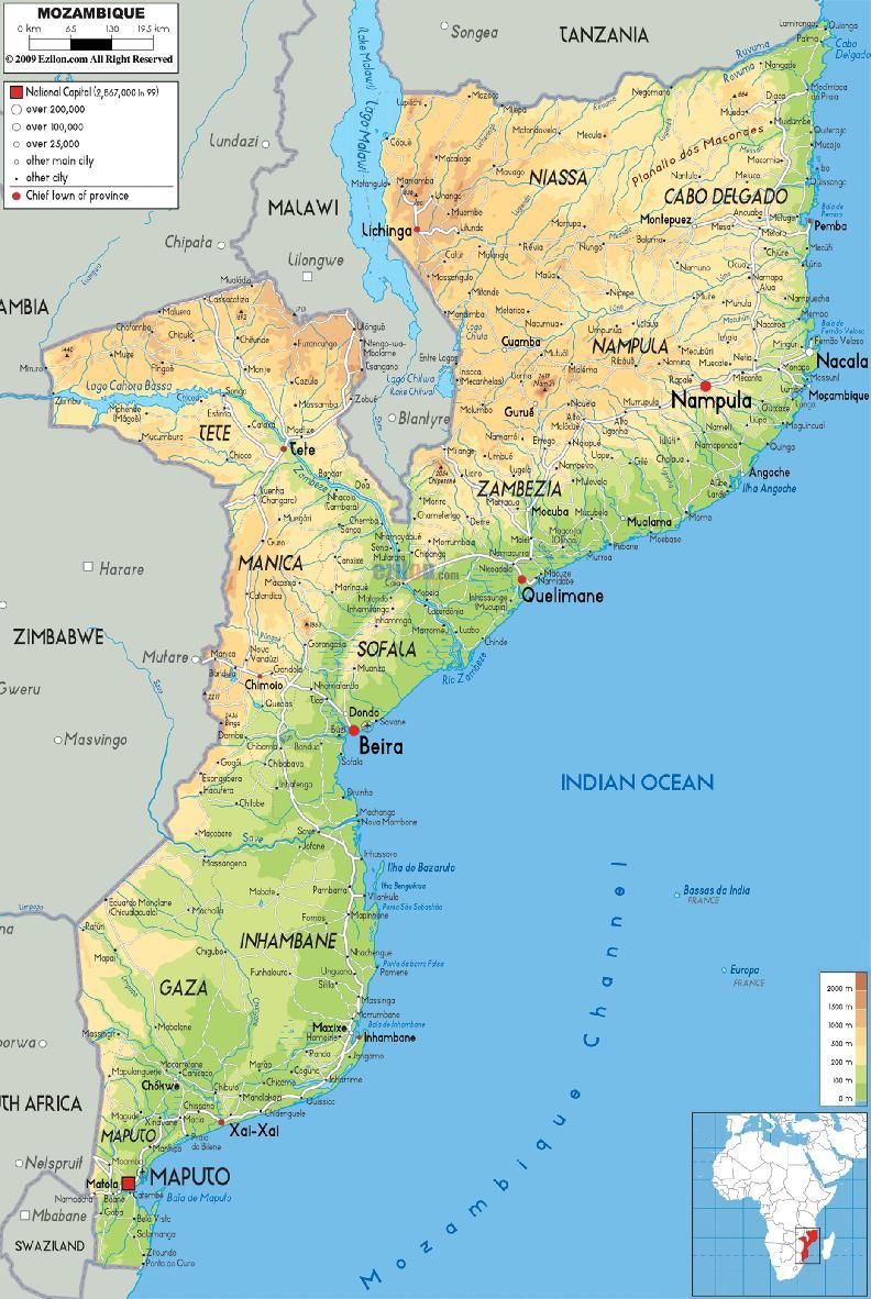p. 18 Mozambique Summary: Map from ezilon.