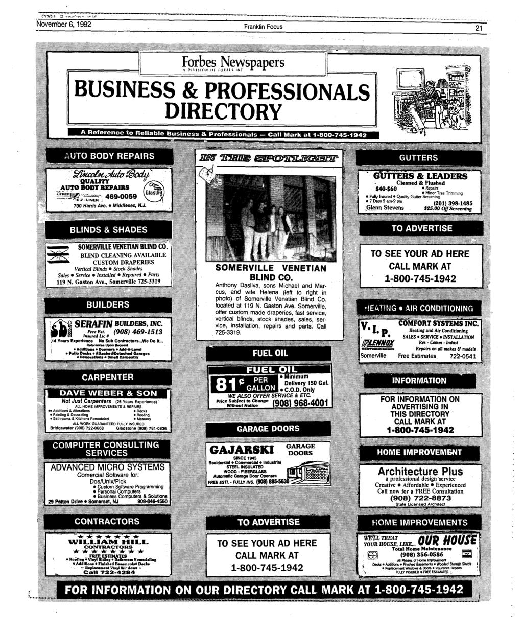 COO I* Cl -^A-,;~.- :r\ November 6,1992 Franklin Focus 21 Forbes Newspapers.