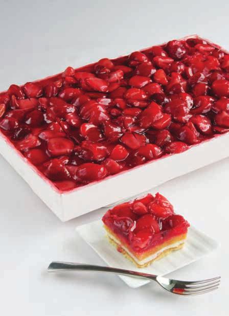 HIESTAND 5266 Strawberries & Cream Slice (pre-portioned) Golden sponge base with a light creamy