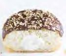 Weight: 88g Units: 36 A rich velvety coconut cream filled donut, covered with chocolate and topped with toasted