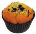 Chocolate muffin with chocolate chunks, injected with a vanilla frosting and