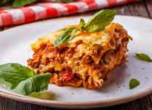 beef in a rich tomato sauce and topped with a creamy béchamel sauce and a layer of cheese.