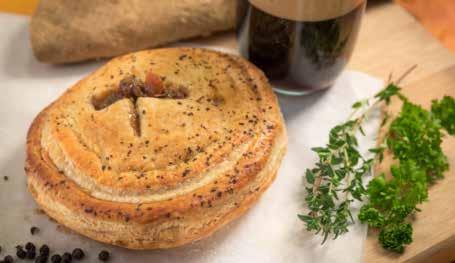 HOT SAVOURY PASTRY 837833 Beef & Stout Puff Pies Tender beef, slow cooked with carrots, mushrooms and onions in a rich