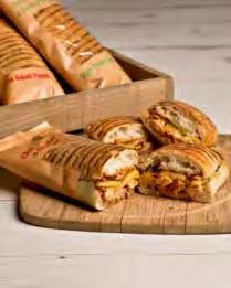 HOT SAVOURY SNACKS 832225 Fiery Chicken & Cheddar Stone Baked Panini Tender chicken pieces in a mild chilli sauce with cheddar cheese in a stonebaked ciabatta panini.
