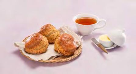 Units: 80 Weight: 125g 1 hour / 19-23 C Batch scones together 14-18 mins / 180 C 830729 Irish Wholemeal Buttermilk Scone (unbaked) A