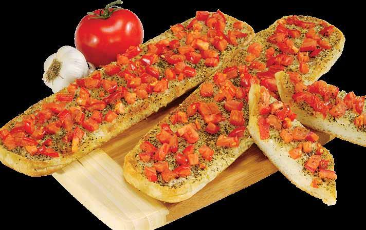 bread topped with real Roma tomatoes, real