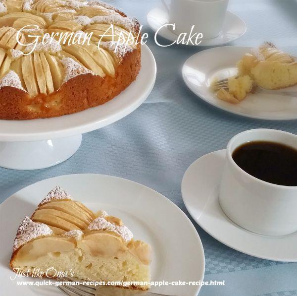 German Apple Cake Recipe Ingredients: 3-5 apples, see abve 1/2 cup butter, rm temperature 3/4 cup granulated sugar 2 eggs 1 tsp lemn juice 1 3/4 cup all-purpse flur 1 1/2 tsp baking pwder 1/2 tsp