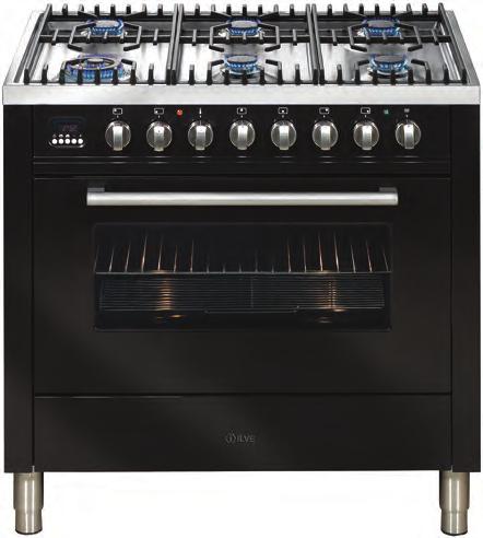 HNFF906WMP GAS COOKTOP & ELECTRIC OVEN CLASSIC COMBINATION, COLOUR OPTIONS ILVE s range of 90cm HNF series cookers have many of the world class features that you would expect from ILVE.