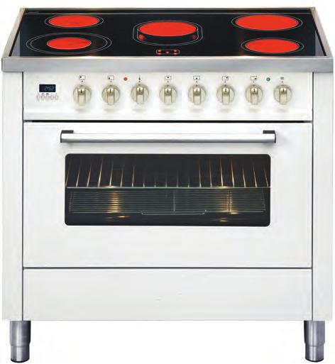 HNFE90WMP CERAMIC COOKTOP & ELECTRIC OVEN EASY TO CLEAN, STYLE IN THE KITCHEN ILVE s range of 90cm HNF series cookers also feature options for customers that would prefer to cook with Electric Hobs.