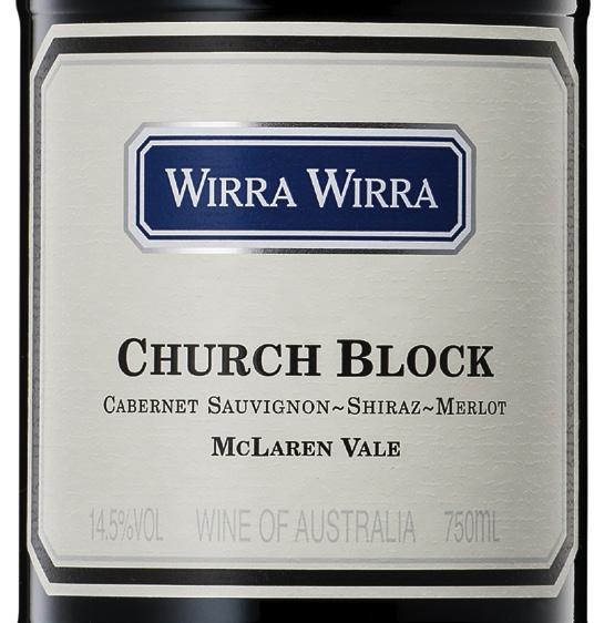 Red Wine ( 红葡萄酒 ) Wirra Wirra Church Block Cabernet Shiraz Merlot Full with juicy plums and dark cherries, supported by lingering textural tannins.