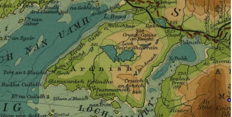 "Half Inch to the Mile Maps" of Scotland, Sheet 14 - Arisaig and Rum