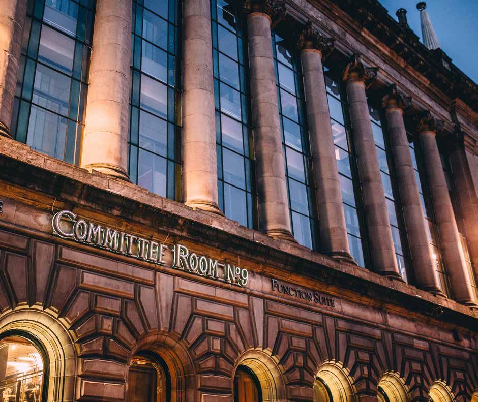 George Square Glasgow City Chambers CONTACT US For further details or to discuss your festive party, gathering or private dinner, please contact us: T: 0845 166 6035 E: info@committeeroom9.co.uk W: Committeeroom9.