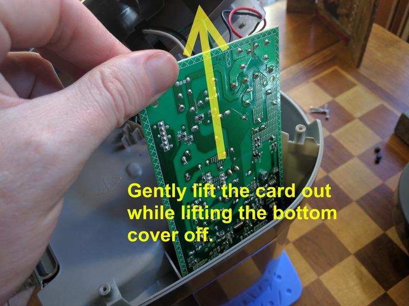 Step 9 Move electronics card and wires to the