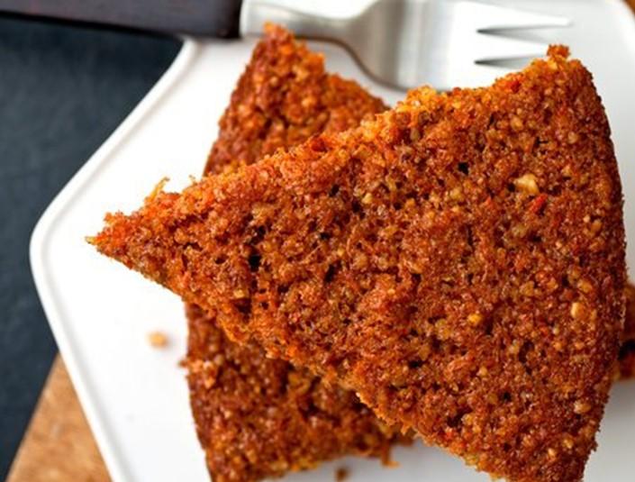 Carrot Cake 2 cups flour 1 1/2 tsp baking powder 1/2 tsp baking soda Dash of salt 3/4 cup brown sugar 1 cup diced pineapple 1 1/2 cups grated carrots 1/3 cup chopped walnuts 1/2 cup oil 1/2 cup Silk