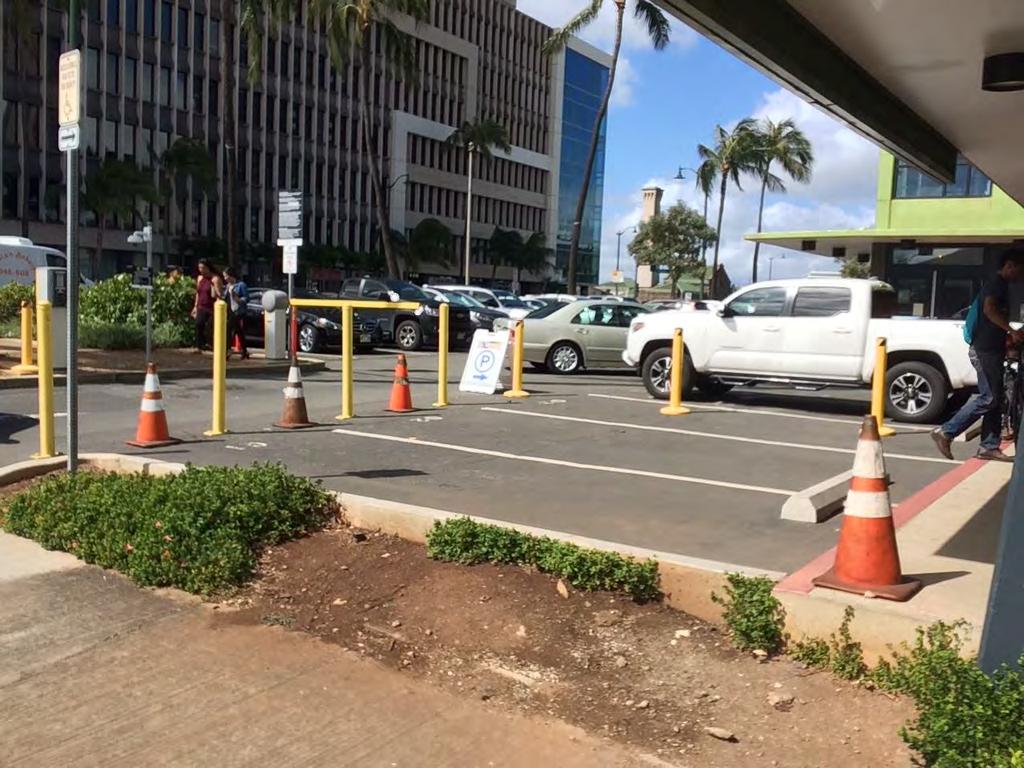 Off-street station in the restricted parking area in front of Highway Inn (Coral and Ala Moana) 20 12 20 17 Location: Restricted parking area in front of Highway Inn (Coral and Ala Moana) Type: