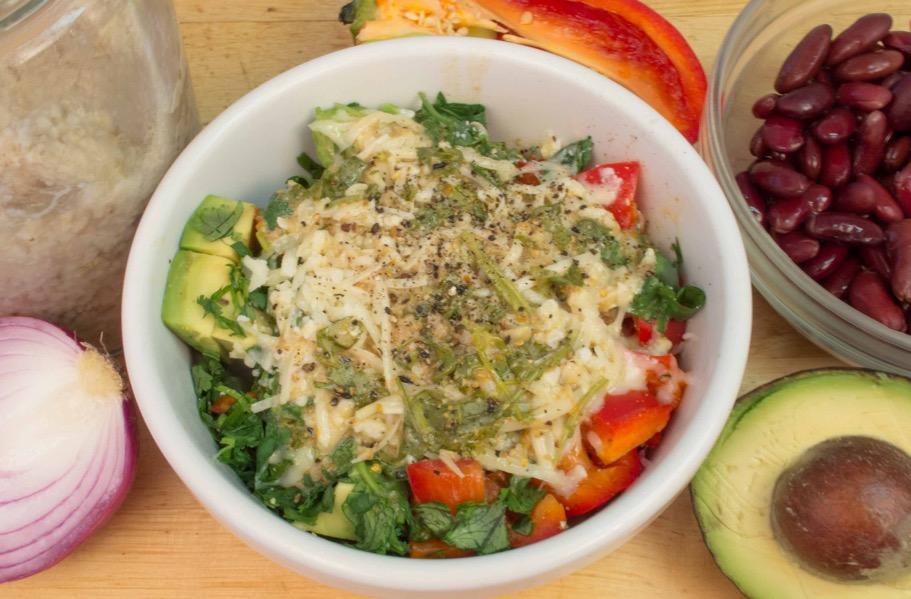 Savory Steel Cut Oats with Beans, Avocado & Bell Pepper TIPS: 1.