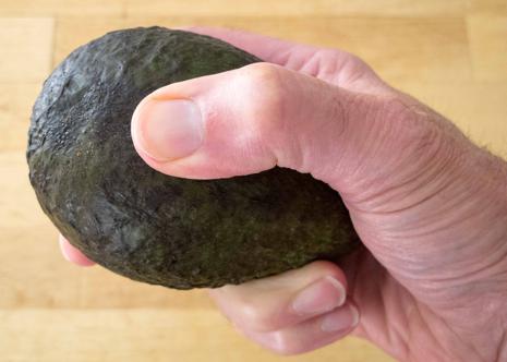Avocados are ripe when you can press on the avocado skin with your