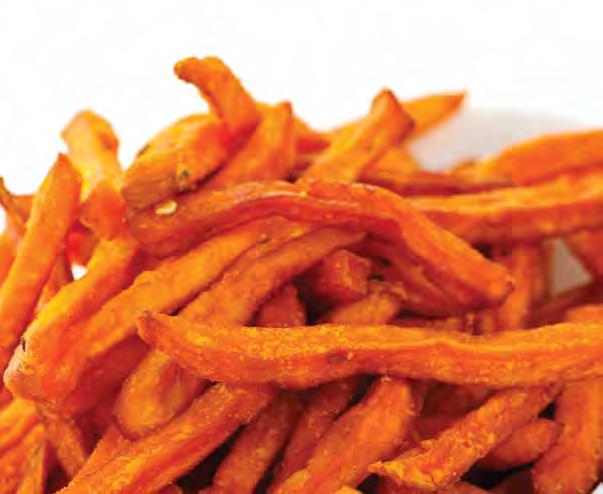 Number of servings: 6 Serving size: ½ cup 4 medium sweet potatoes 1 tablespoon vegetable oil 1. Preheat oven to 450 degrees. 2. Peel and cut sweet potatoes French fry-style. 3.