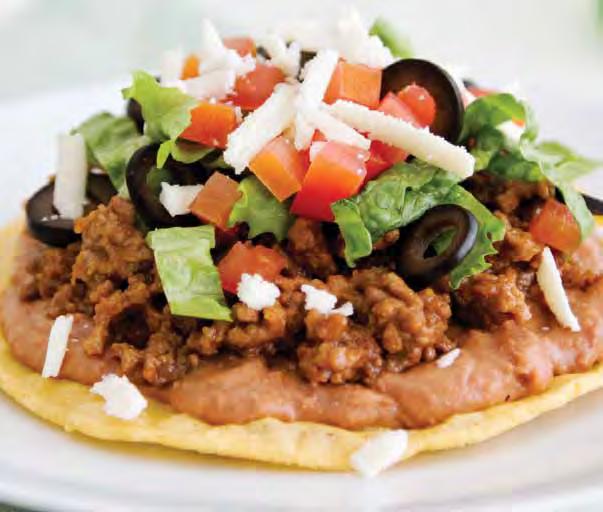 Calories 250 Carbohydrate 39 g Protein 12 g Fat 5 g Fiber 6 g Sodium 650 mg Cholesterol 5 mg Tostadas Delgadas 30 Number of servings: 8 Serving size: 1 tostada 8 corn or whole-wheat tortillas 2 cups