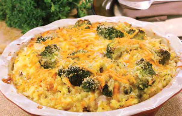 Broccoli Rice Casserole 34 Number of servings: 12 3 tablespoons butter 1 medium onion, chopped 1 can (10 ¾ ounces) condensed cream of mushroom, chicken, celery, or cheese soup 1½ cups milk ½ cup